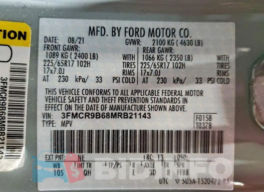 3FMCR9B68MRB21143 Photo# 14