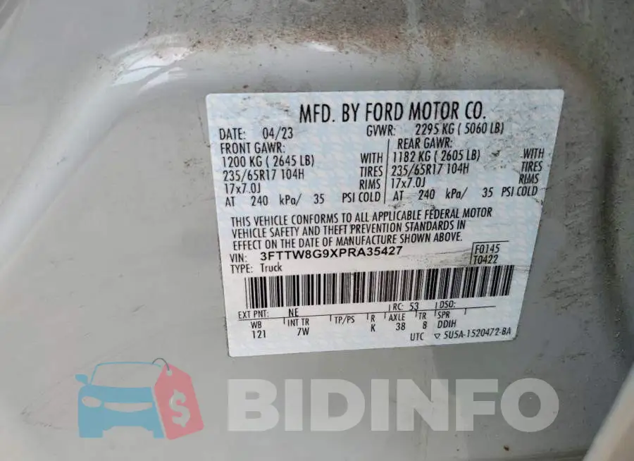 3FTTW8G9XPRA35427 Photo# 12