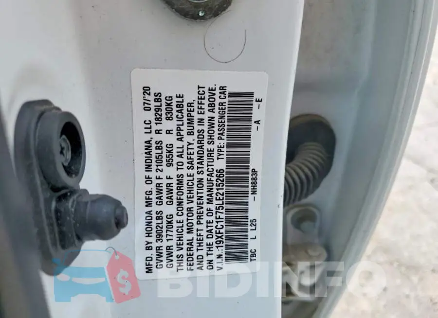 19XFC1F75LE215266 Photo# 12