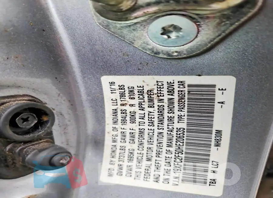 19XFC2F50HE206535 Photo# 12