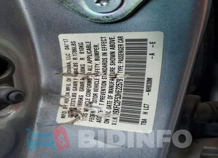 19XFC2F53HE225791 Photo# 12