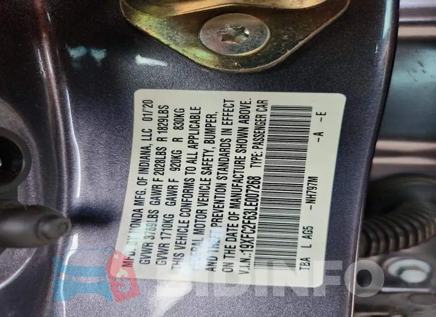 19XFC2F63LE007268 Photo# 12