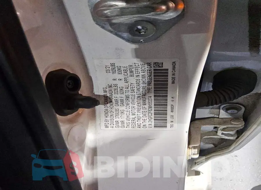 2HGFC2F82MH553374 Photo# 12