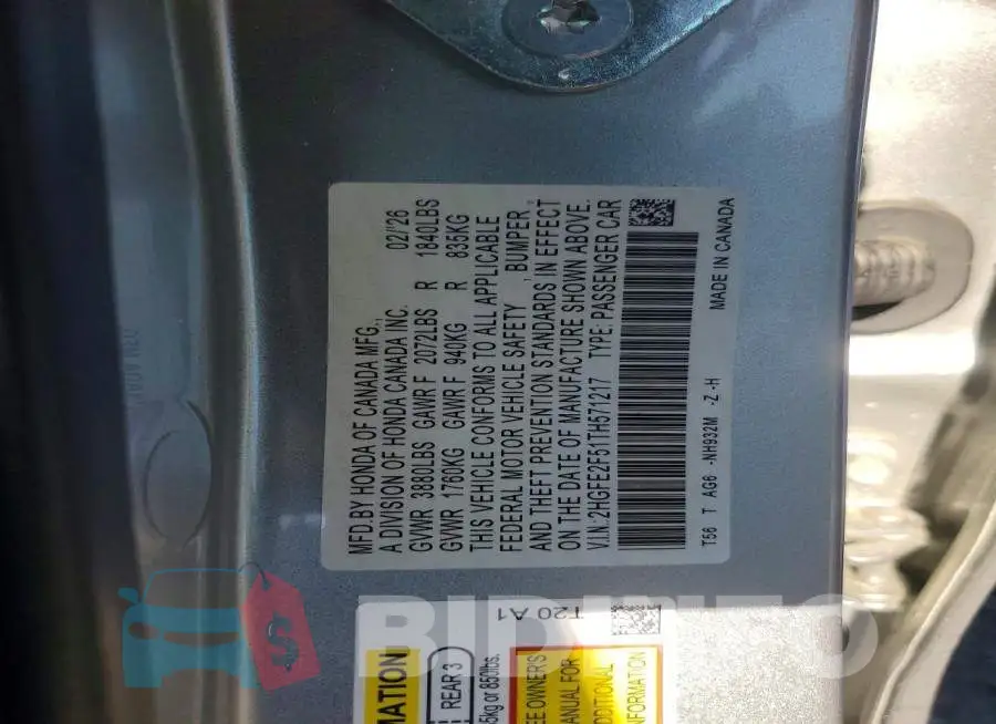 2HGFE2F51TH571217 Photo# 12