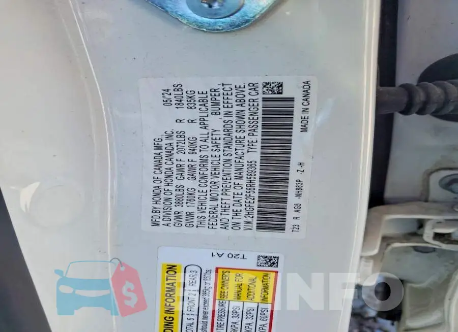 2HGFE2F56RH589365 Photo# 13