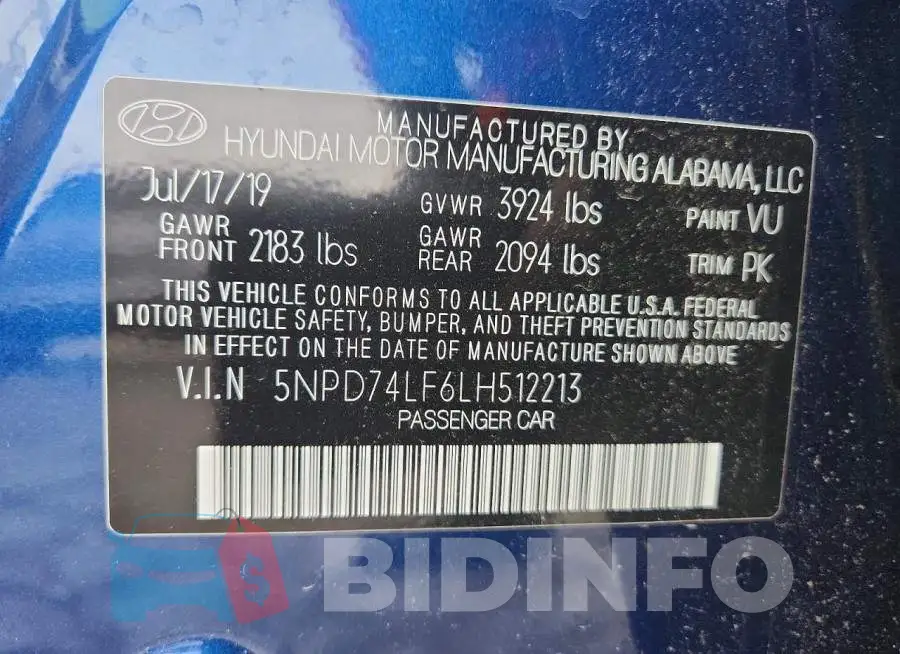 5NPD74LF6LH512213 Photo# 12