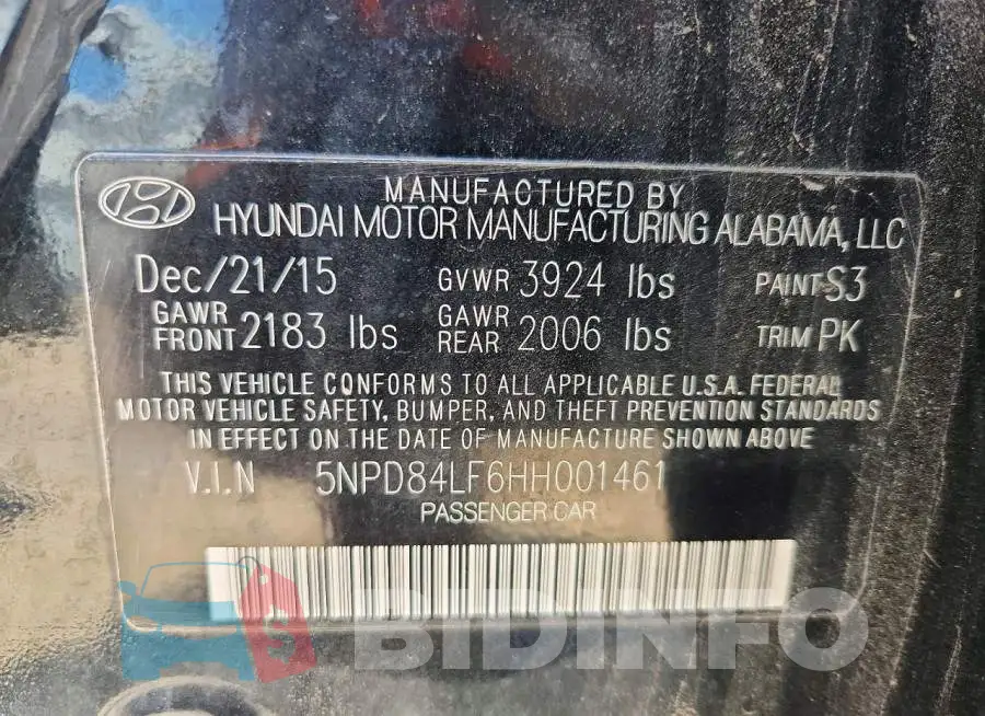 5NPD84LF6HH001461 Photo# 12