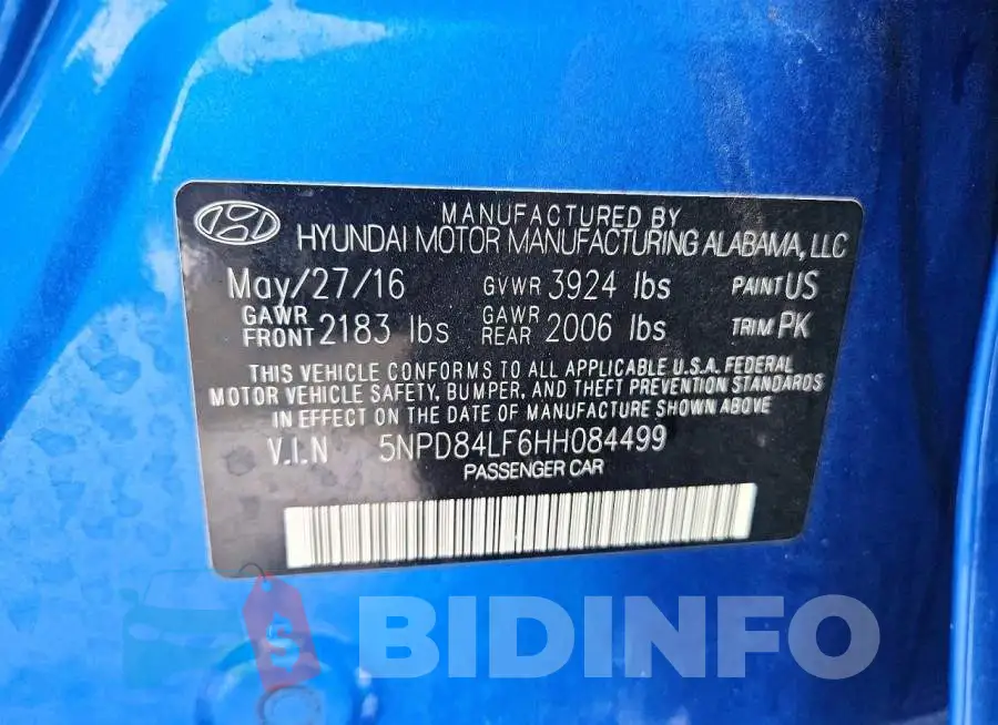 5NPD84LF6HH084499 Photo# 12
