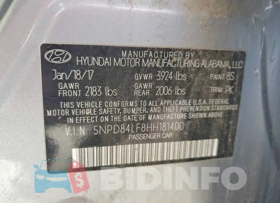 5NPD84LF8HH181400 Photo# 12
