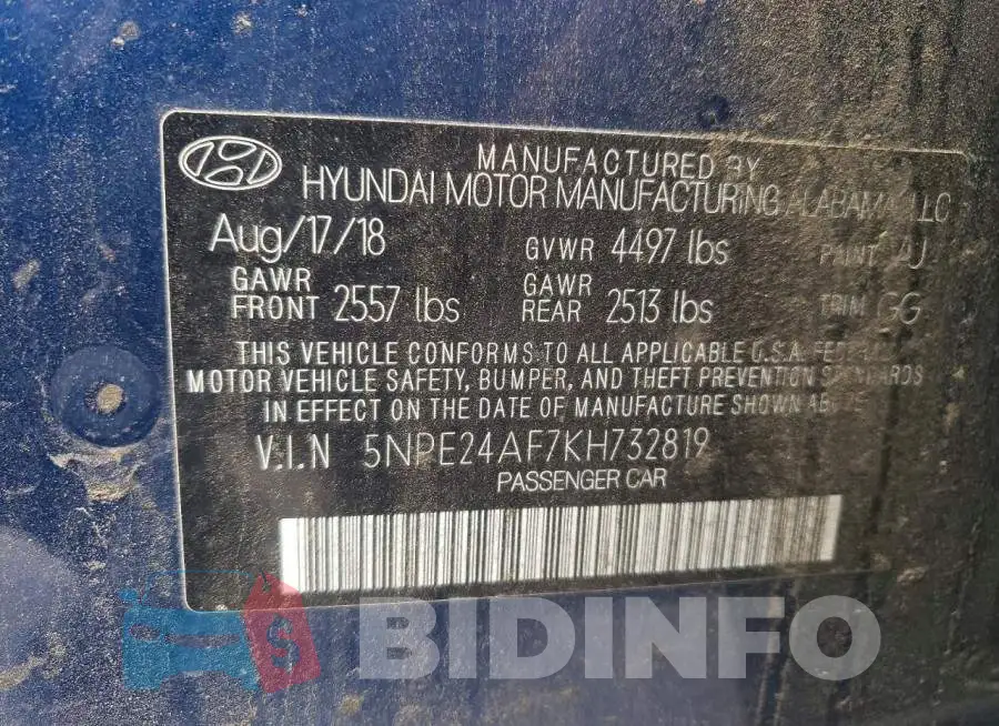 5NPE24AF7KH732819 Photo# 12
