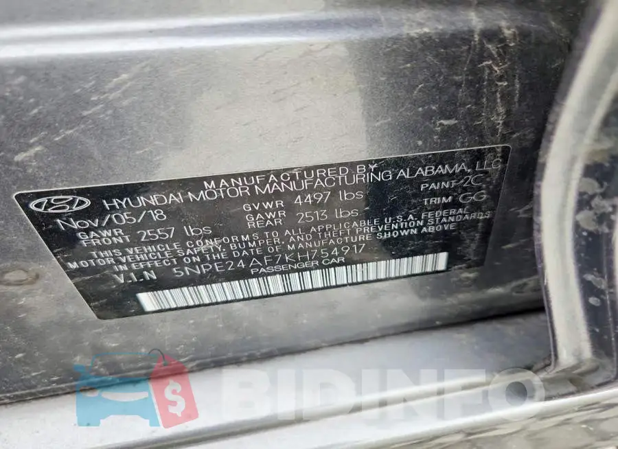 5NPE24AF7KH754917 Photo# 12