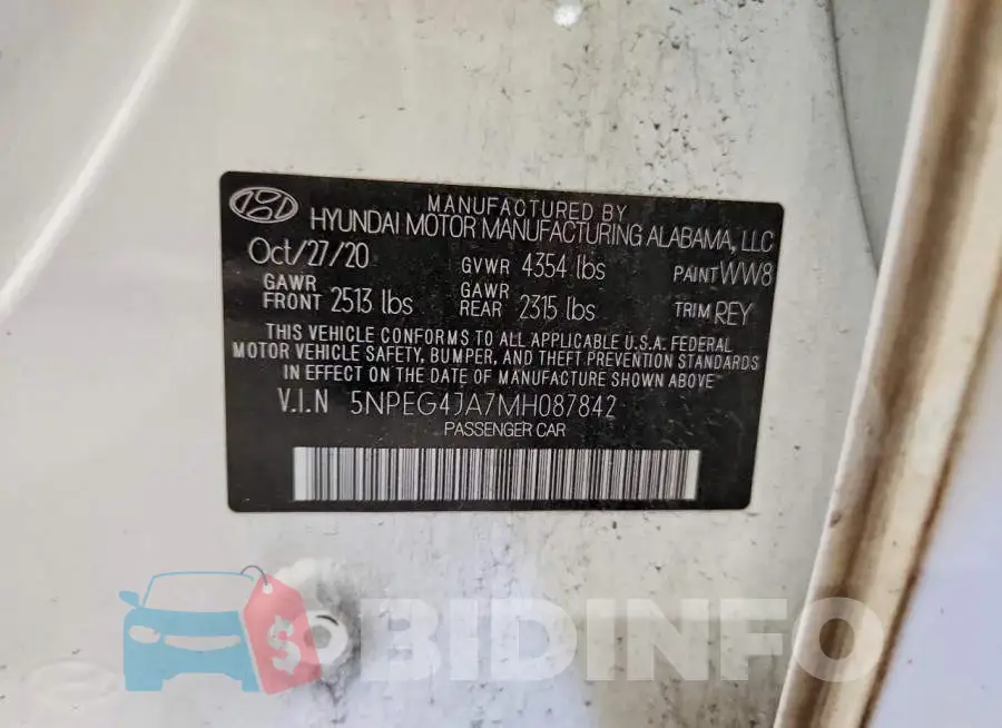 5NPEG4JA7MH087842 Photo# 12