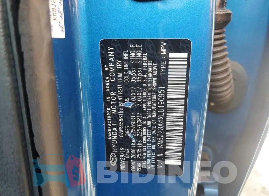 KM8J23A4XLU190951 Photo# 13