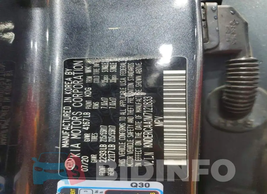 KNDERCAA1M7121833 Photo# 12