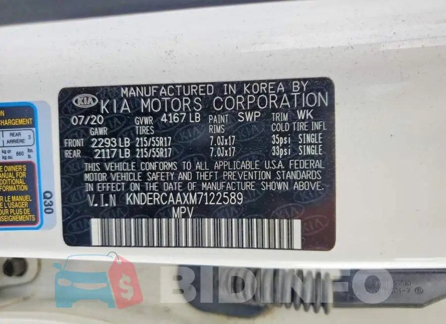 KNDERCAAXM7122589 Photo# 13