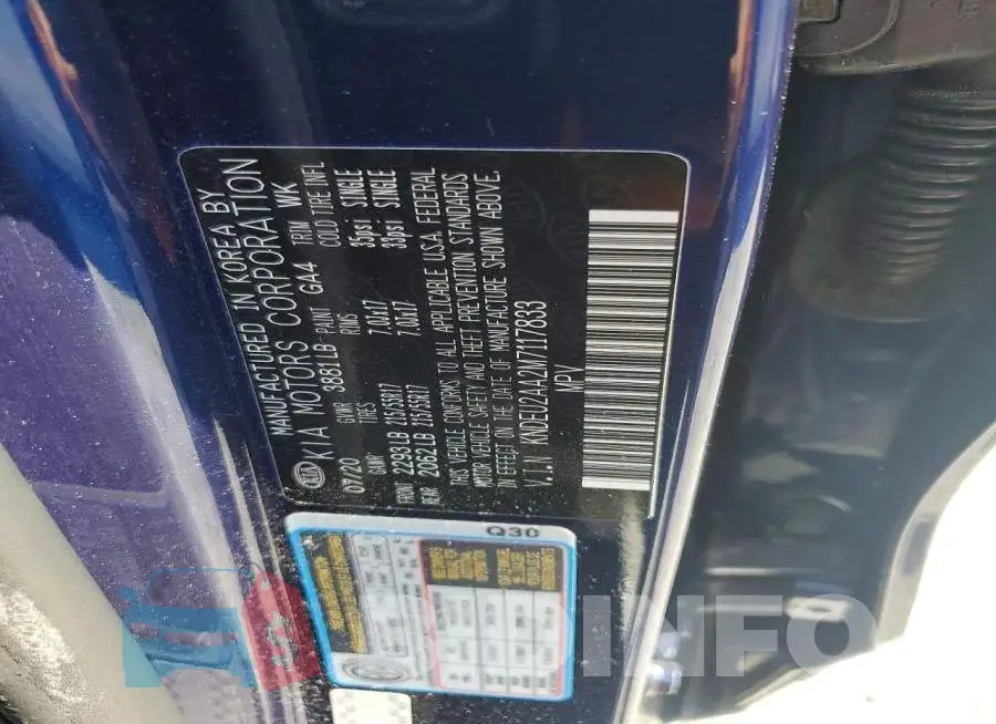 KNDEU2AA2M7117833 Photo# 12