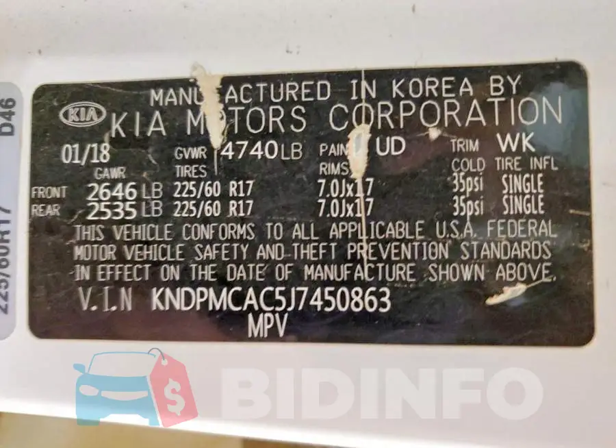 KNDPMCAC5J7450863 Photo# 13