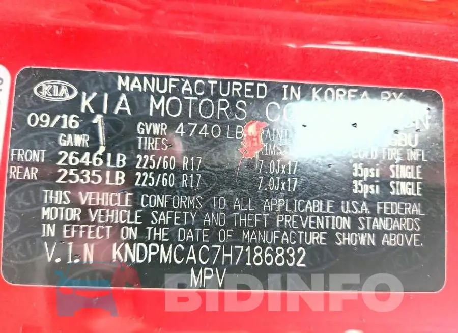 KNDPMCAC7H7186832 Photo# 14