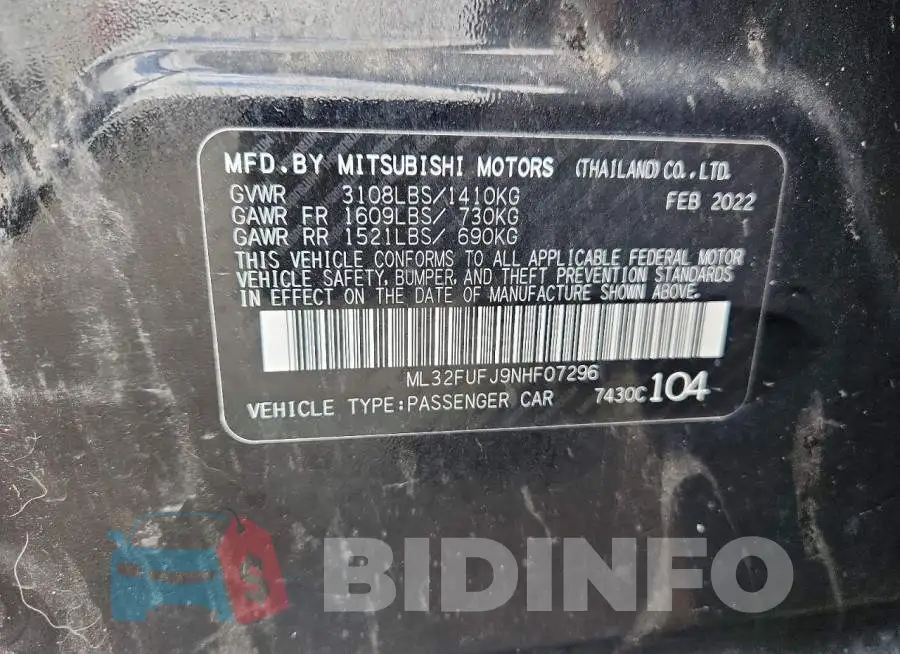 ML32FUFJ9NHF07296 Photo# 12