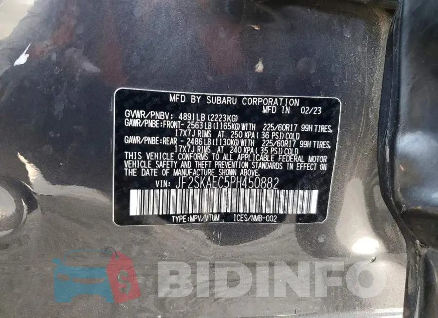 JF2SKAEC5PH450882 Photo# 13