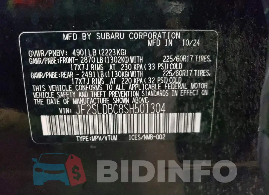 JF2SLDBC8SH501304 Photo# 12