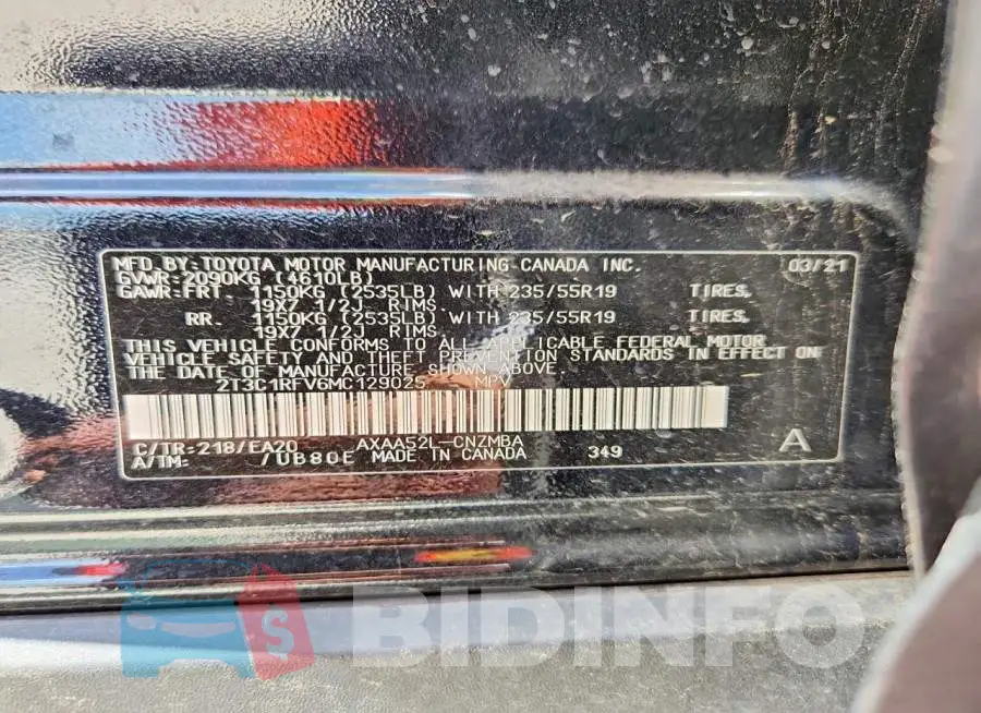 2T3C1RFV6MC129025 Photo# 12