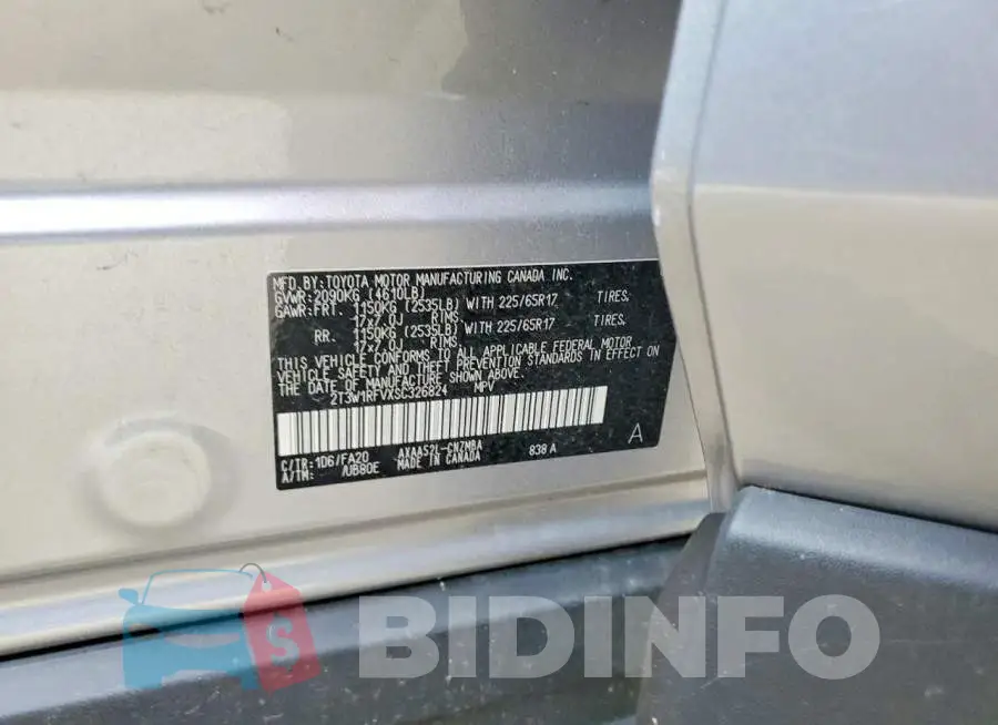 2T3W1RFVXSC326824 Photo# 13