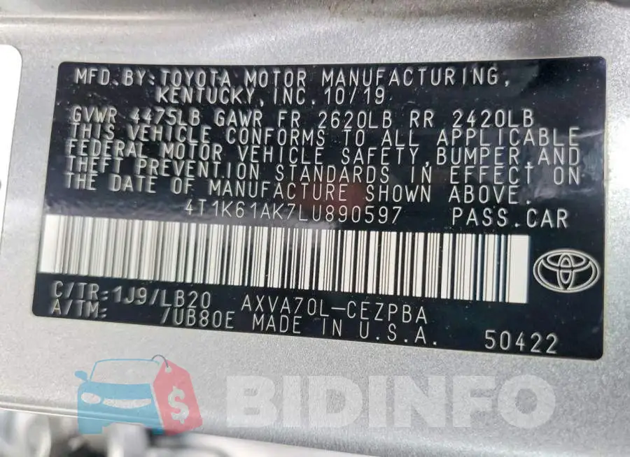 4T1K61AK7LU890597 Photo# 12