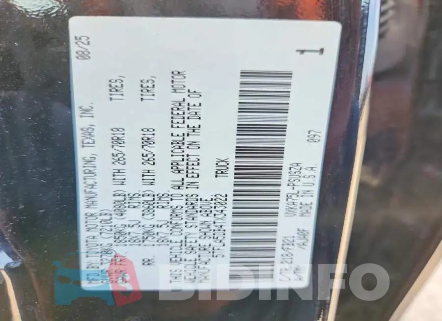 5TFLA5DB4TX343022 Photo# 12