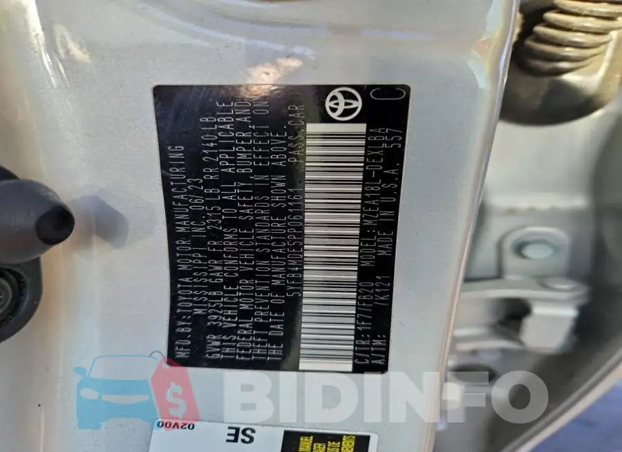 5YFB4MDE5PP061161 Photo# 12