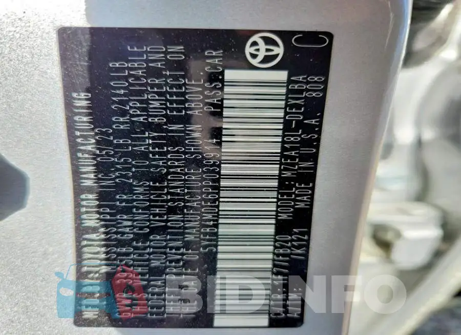 5YFB4MDE6PP039914 Photo# 12