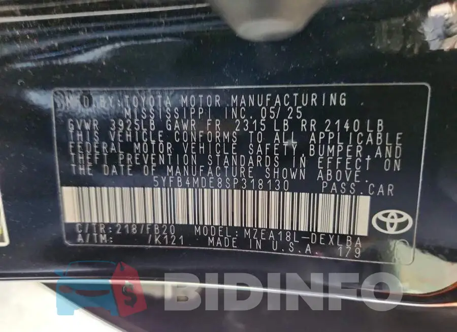 5YFB4MDE8SP318130 Photo# 12