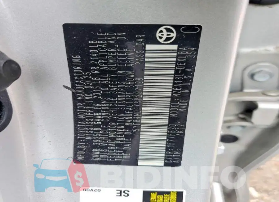 5YFB4MDEXSP292128 Photo# 12