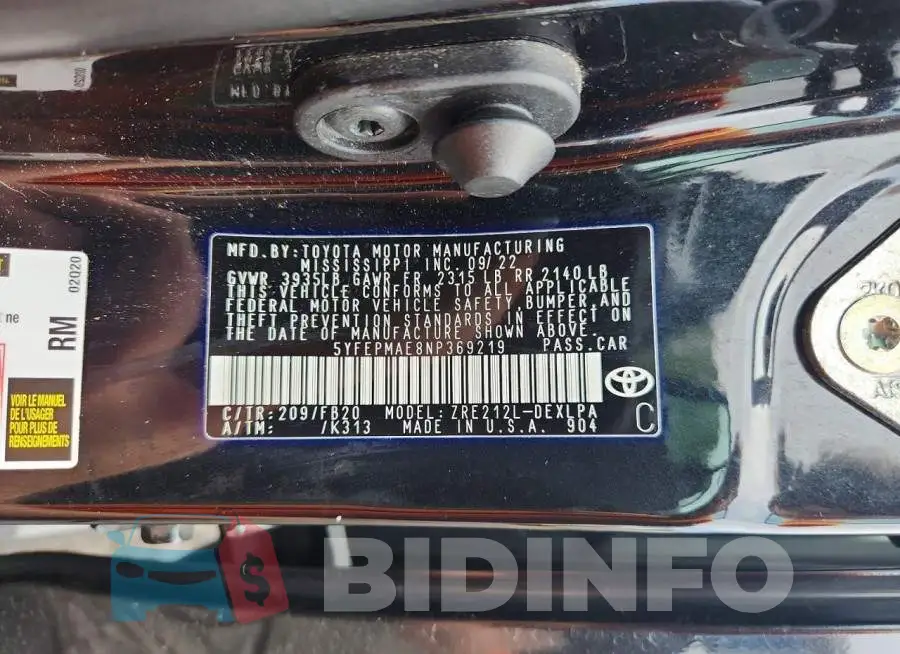 5YFEPMAE8NP369219 Photo# 12