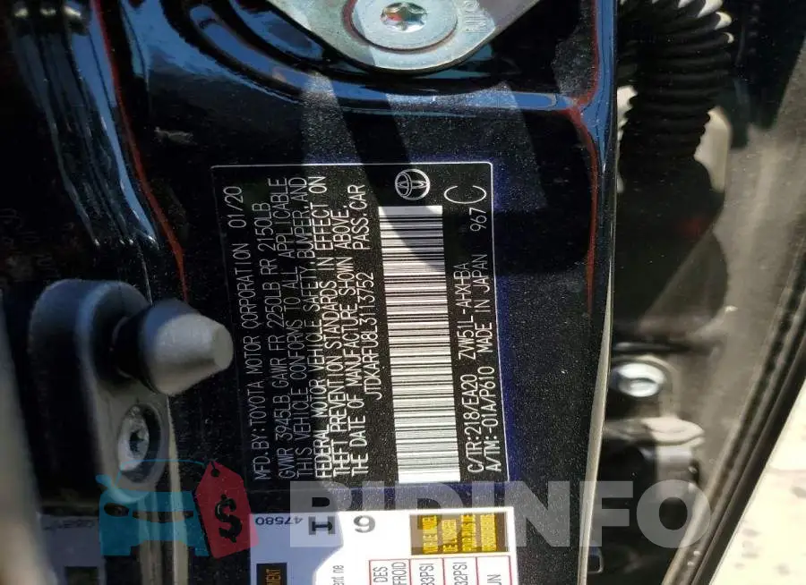 JTDKARFU8L3113752 Photo# 13