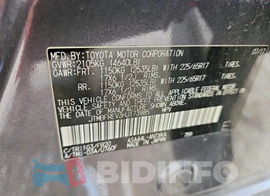 JTMBFREV3HJ173985 Photo# 12