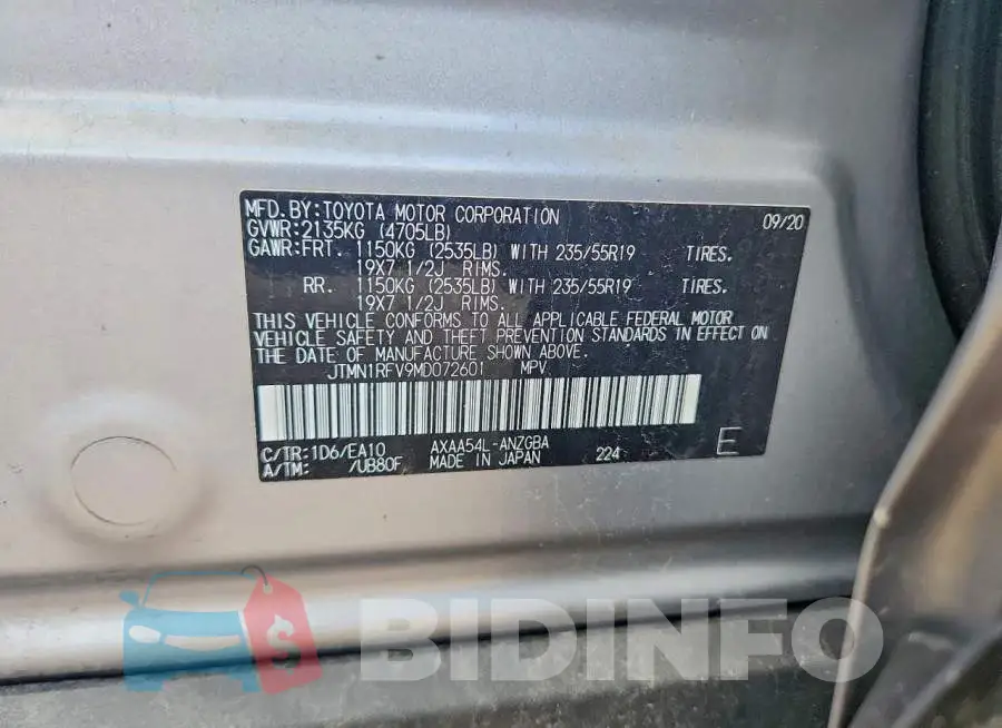JTMN1RFV9MD072601 Photo# 12