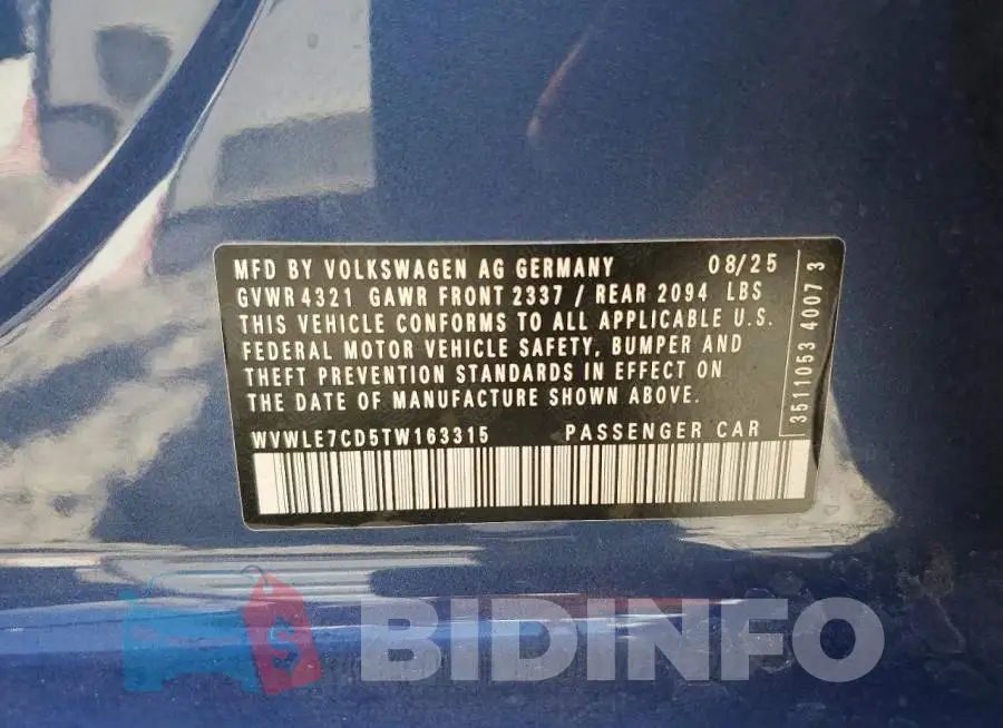 WVWLE7CD5TW163315 Photo# 12