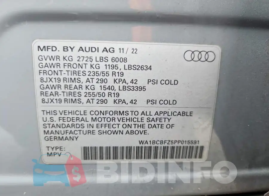 WA1BCBFZ5PP015591 Photo# 12