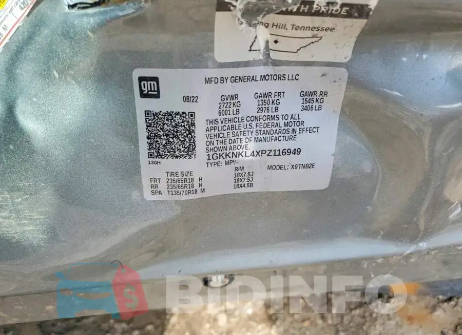 1GKKNKL4XPZ116949 Photo# 12