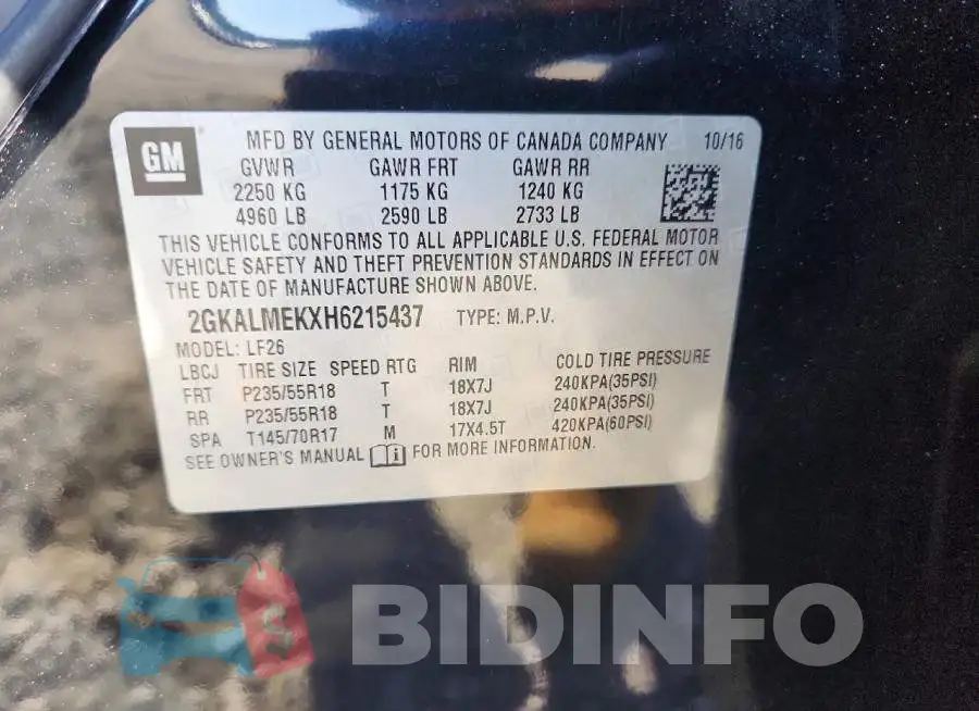 2GKALMEKXH6215437 Photo# 12