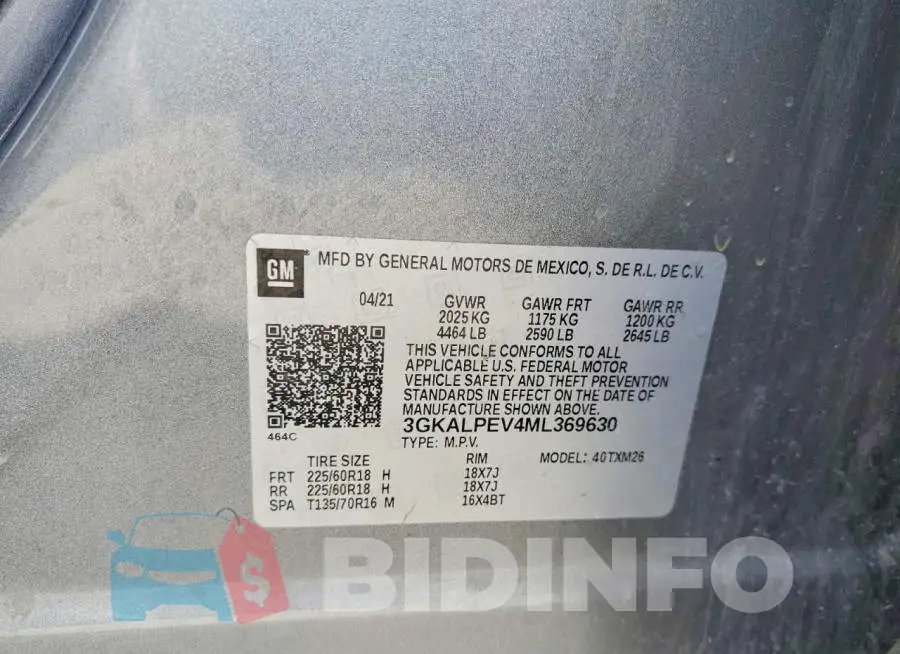 3GKALPEV4ML369630 Photo# 13