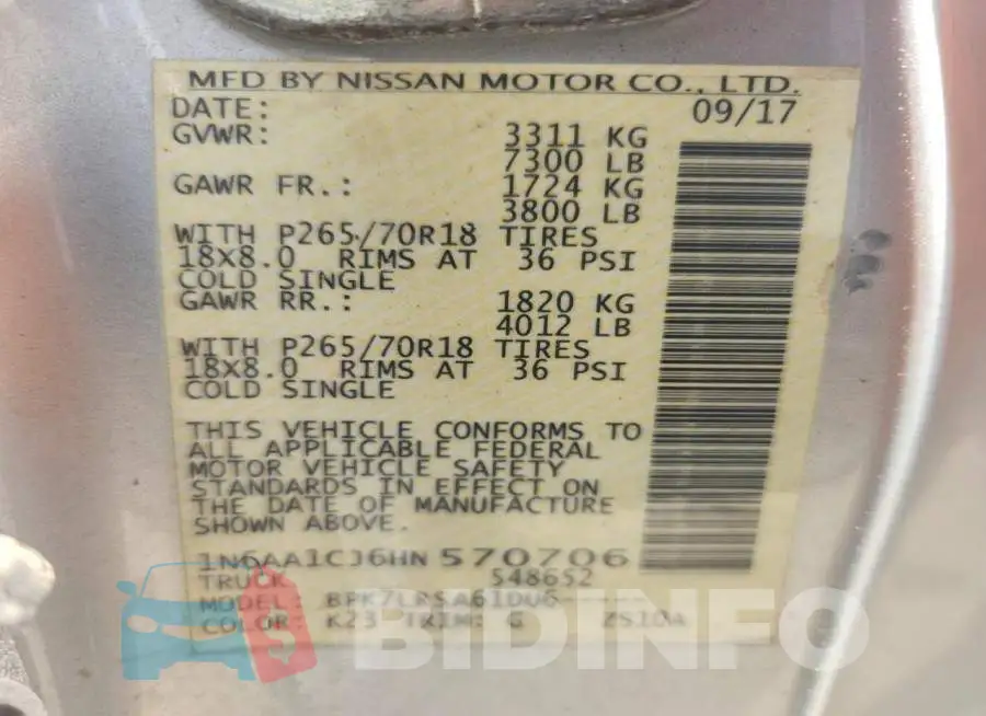 1N6AA1CJ6HN570706 Photo# 12