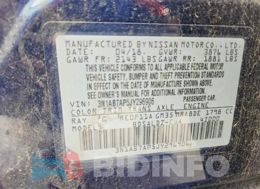 3N1AB7AP5JY296906 Photo# 12