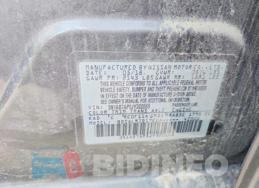 3N1AB7AP5JY320668 Photo# 12