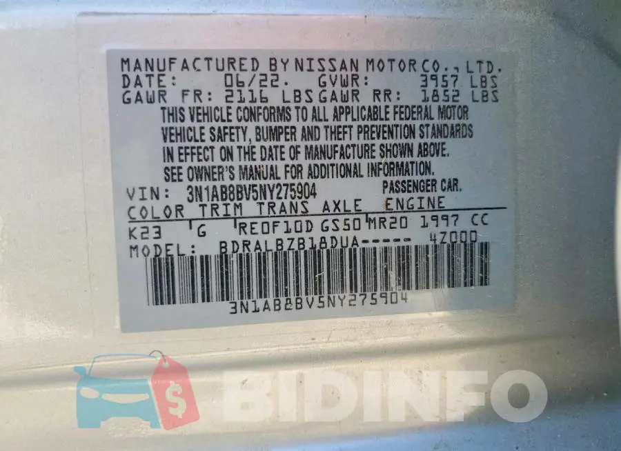 3N1AB8BV5NY275904 Photo# 12