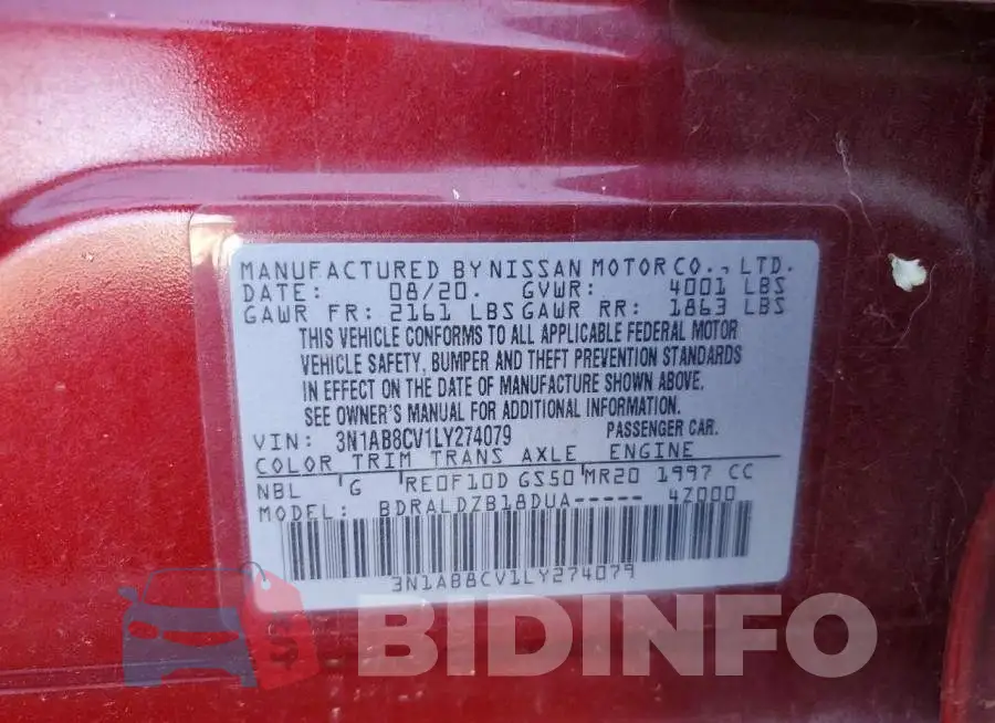 3N1AB8CV1LY274079 Photo# 13