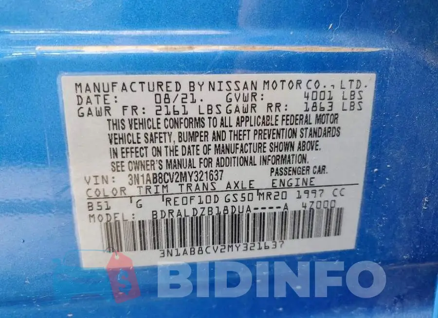 3N1AB8CV2MY321637 Photo# 12