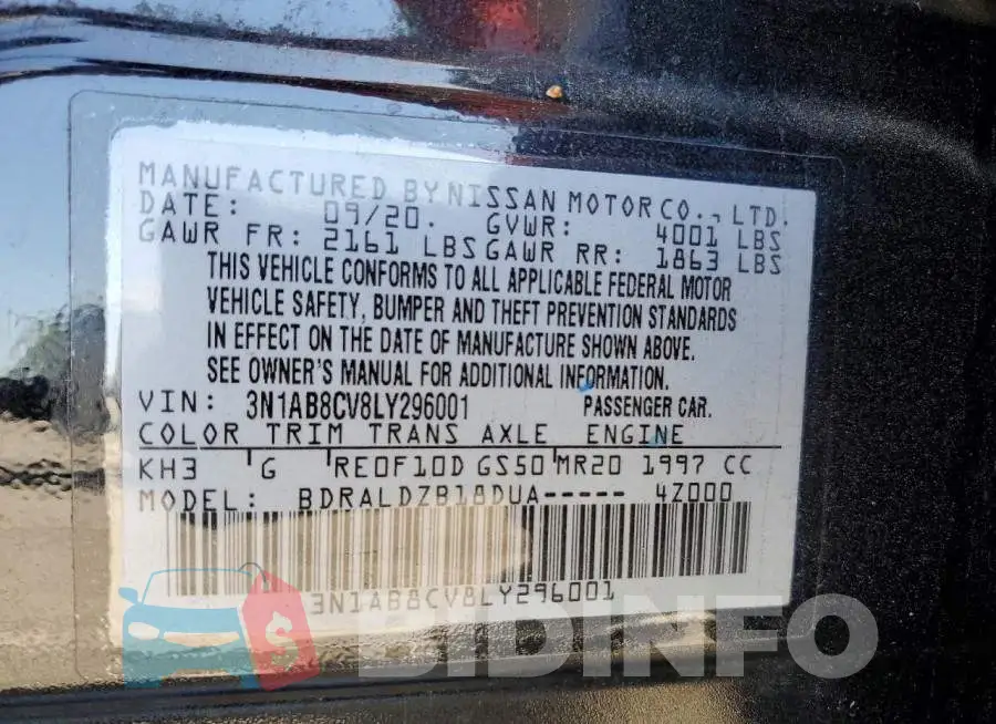 3N1AB8CV8LY296001 Photo# 12