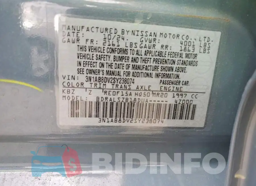 3N1AB8DV2SY238074 Photo# 12